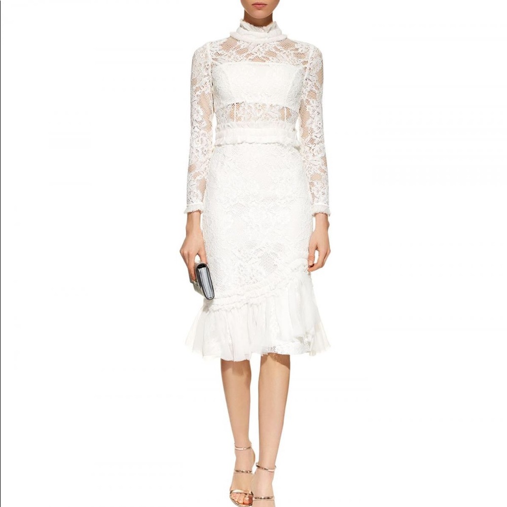 Alexis White Lace Midi Dress